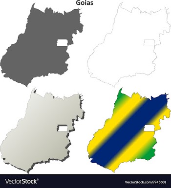 Goias blank outline map set vector image