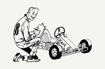 Gokart checklist clipart, vintage illustration | Free PSD Illustration - rawpixel