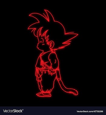 goku line art glow