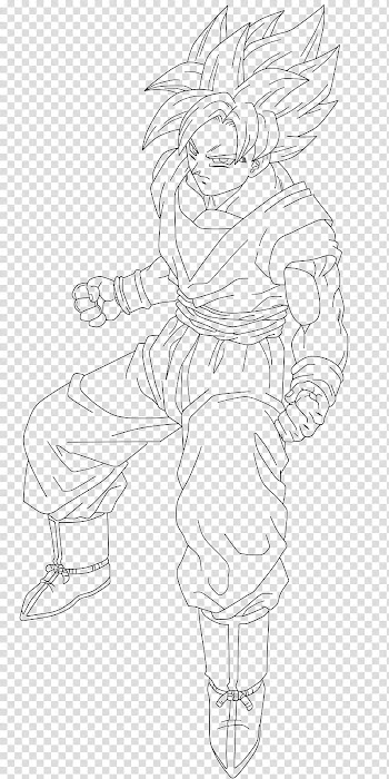 Goku SSJ  LINE ART transparent background PNG clipart