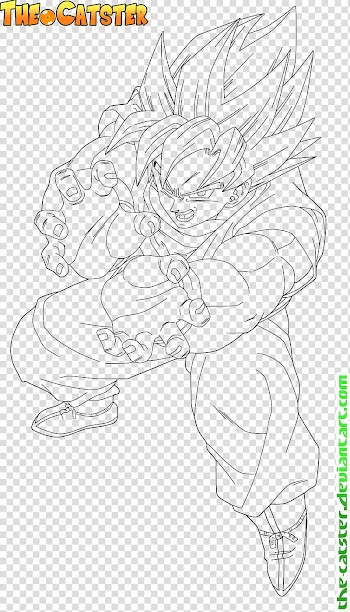 Goku ssj Line art transparent background PNG clipart