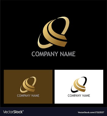  					Gold abstract loop logo vector image														