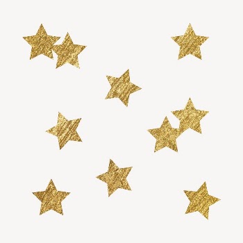 Gold aesthetic stars sticker, glittery | Free PSD - rawpixel