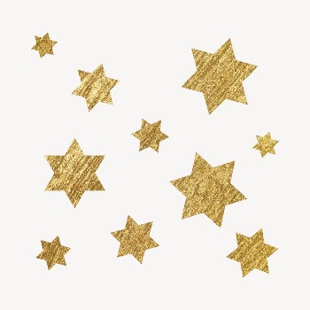 Gold aesthetic stars sticker, glittery | Free PSD - rawpixel