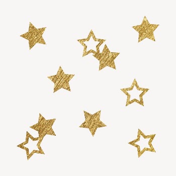 Gold aesthetic stars sticker, glittery | Free PSD - rawpixel