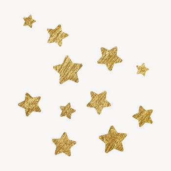 Gold aesthetic stars sticker, glittery | Free PSD - rawpixel