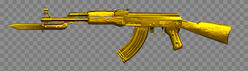 Gold Ak 47 transparent PNG - StickPNG