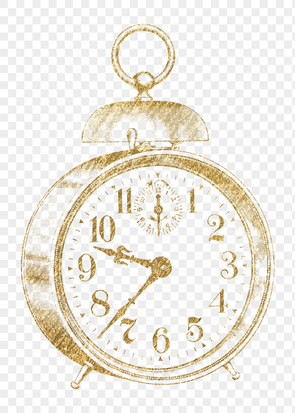 Gold alarm clock png sticker, | Free PNG Illustration - rawpixel