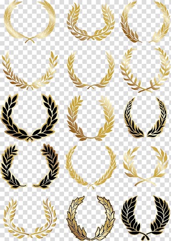 Gold and black leaves , Euclidean Poster, Gold lace design label material transparent background PNG clipart