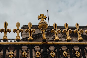 Gold and Black Metal Fence