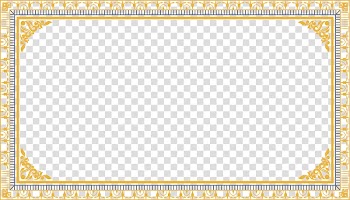 Gold and gray border frame, Yellow Area Pattern, Hand-painted gold frame pattern transparent background PNG clipart