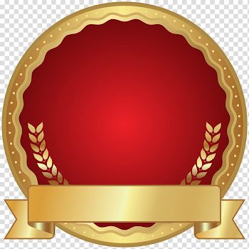 Gold and red art illustration, Red Seal Badge transparent ...