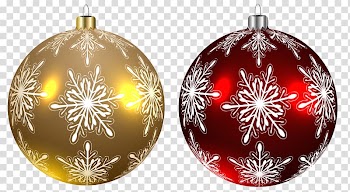 Gold and red baubles, Christmas Day Christmas ornament , Christmas Balls Yellow and Red transparent background PNG clipart