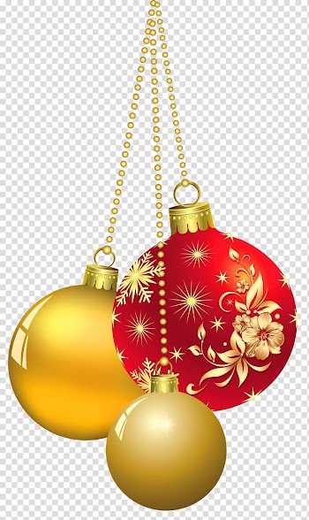 Gold and red baubles illustration, Christmas ornament Christmas tree , Christmas Ornaments transparent background PNG clipart