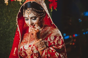 Gold and Red Dupatta Shawl
