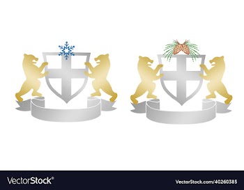 gold and silver bear crest shield