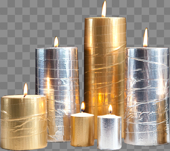 Gold and Silver candles png image