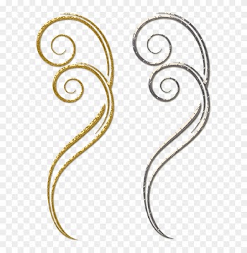 Gold And Silver Decorative Ornaments Png Clipart - Swirl Clips Gold Png