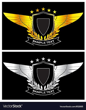 Gold and silver vintage emblem vector image