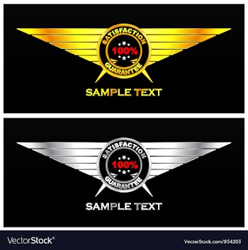 Gold and silver vintage emblem vector image