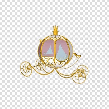Gold and white carousel illustration, Cinderella Carriage Horse-drawn vehicle, Cartoon luxury golden pumpkin carriage transparent background PNG clipart