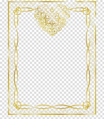 Gold and white floral frame illustration, Computer file, Vintage gold frame transparent background PNG clipart