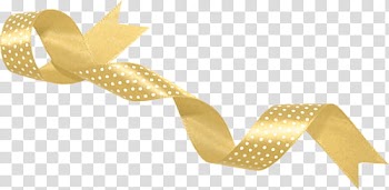 Gold and white polka-dot ribbon transparent background PNG clipart
