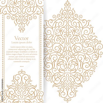 Gold and white vintage greeting card. Luxury vector ornament template. Great for invitation, flyer, menu, brochure, postcard, background, wallpaper, decoration, packaging or any desired idea