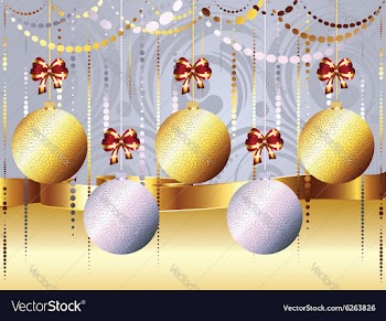 Gold and White Xmas Balls3 vector image