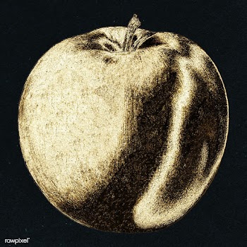 Gold apple fruit sticker design element | Free  illustration - 2358966