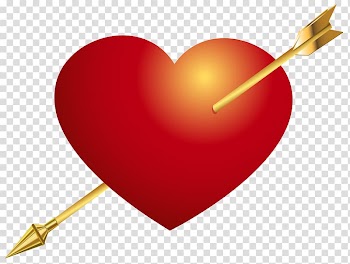 Gold arrow pierced through heart illustration, Hearts and arrows Symbol Emoji, Red Heart with Arrow transparent background PNG clipart