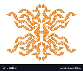 Gold art pattern on a white vector image