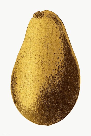 Gold avocado fruit sticker design element | Free  transparent png - 2358917