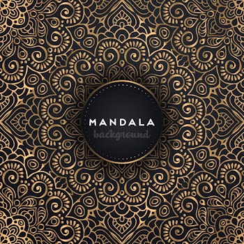 Gold background with mandala Free Vector
