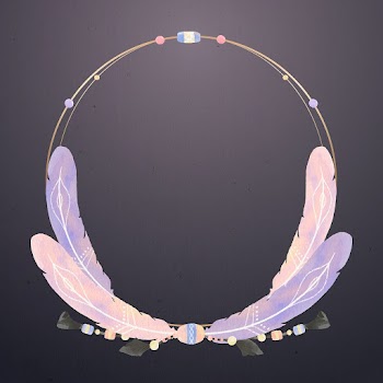 Gold badge psd pastel purple Boho feather