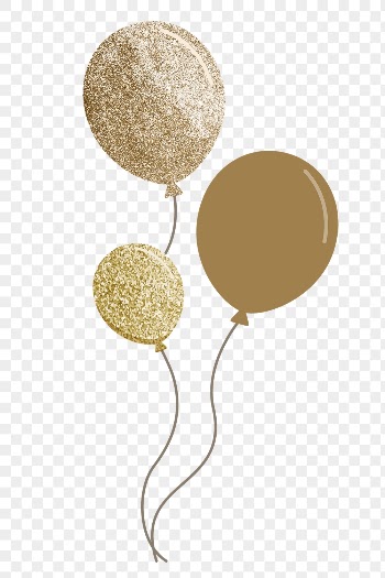 Gold balloons png decoration element, | Free PNG - rawpixel