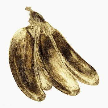 Gold banana fruit sticker design element | Free  transparent png - 2358885