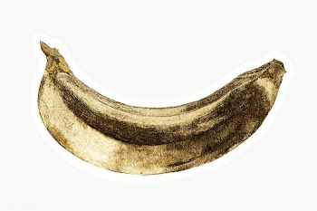Gold banana fruit sticker  with a white border | Free  transparent png - 2355333