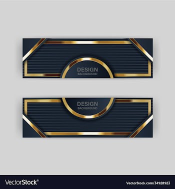 gold banner design with minimalist modern style