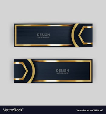 gold banner design with minimalist modern style