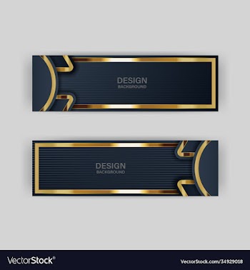 gold banner design with minimalist modern style