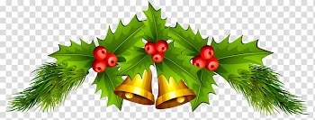 Gold bell Christmas decor illustration, Christmas decoration Santa Claus Jingle bell , Christmas Bells transparent background PNG clipart
