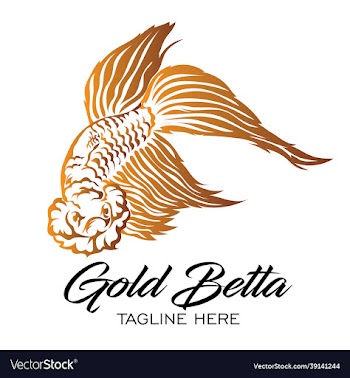 gold betta fish logo