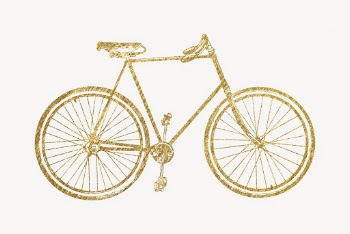 Gold bicycle clipart, aesthetic vehicle | Free PSD Illustration - rawpixel