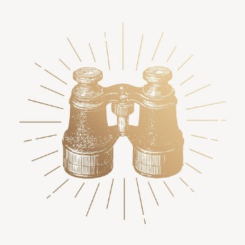 Gold binoculars clipart, vintage travel | Free Vector Illustration - rawpixel