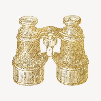 Gold binoculars sticker, aesthetic travel | Free Vector Illustration - rawpixel