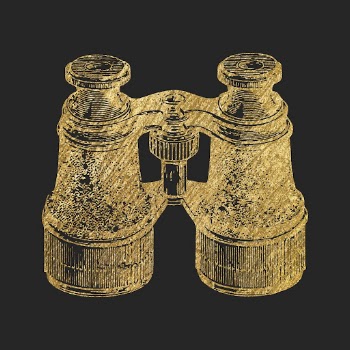 Gold binoculars sticker, aesthetic travel | Free Vector Illustration - rawpixel