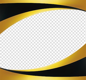 Gold , Black gold wave border, yellow and black frame transparent background PNG clipart
