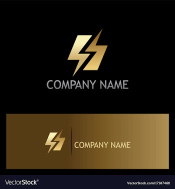  					Gold bolt letter s gold logo vector image														