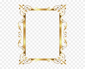 Gold Border Frame Deco Transparent Clip Art Image - Gold Border Transparent Background